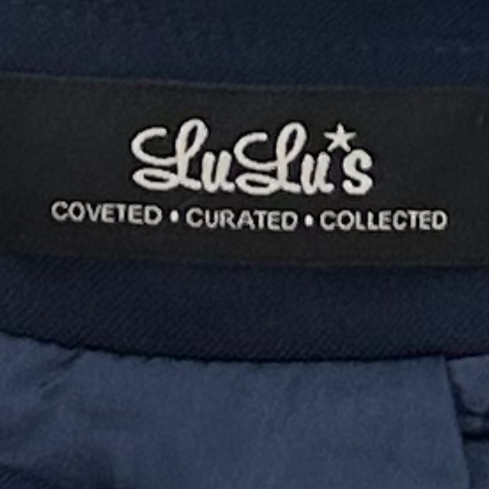 LULU’S Exclusive Flirting with Danger Cutout Navy Blue Dress Size S - Picture 12 of 13
